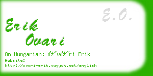 erik ovari business card